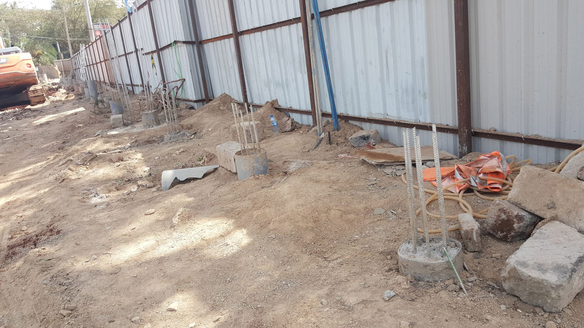 Mini-piles for Gunite Wall Construction