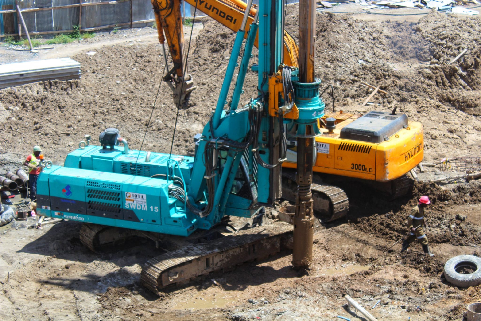 Drilling for piles