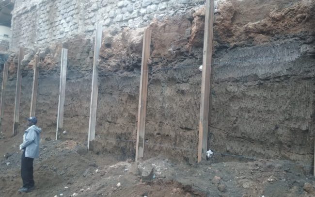 Excavations and Lateral support using timber laggings & soldier piles