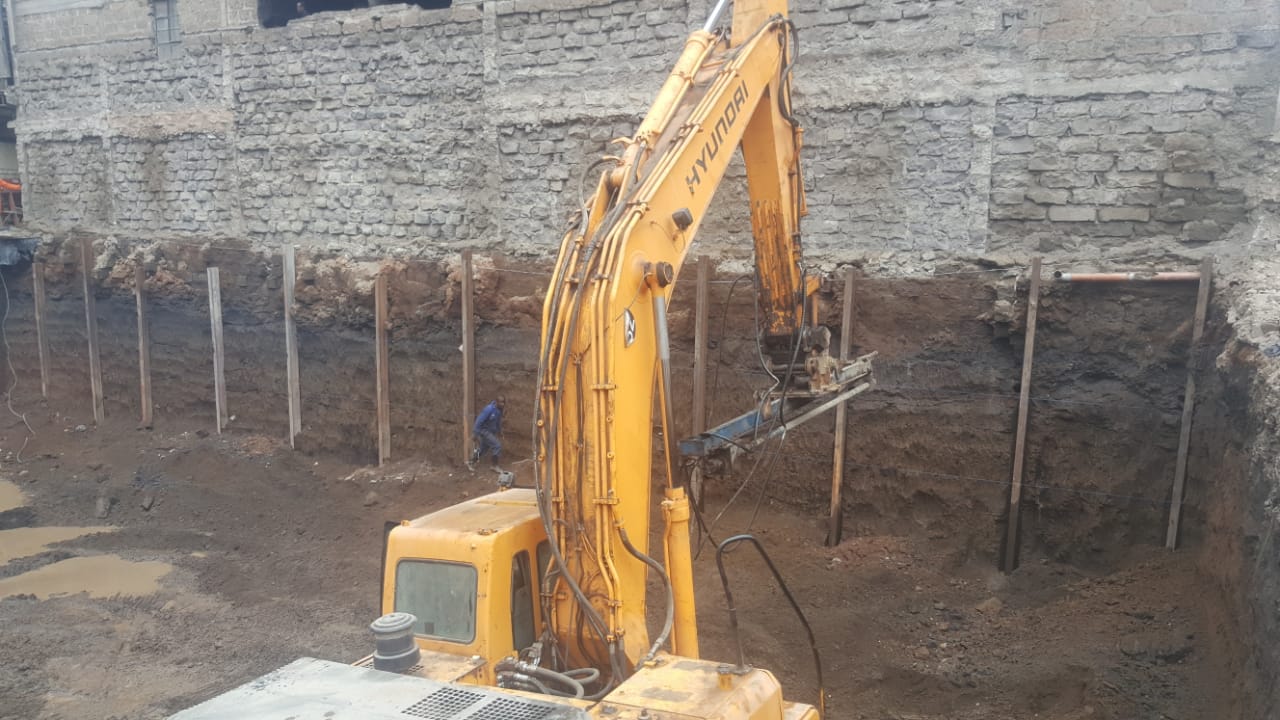 Excavation Shoring Design -Soldier Piles Installation
